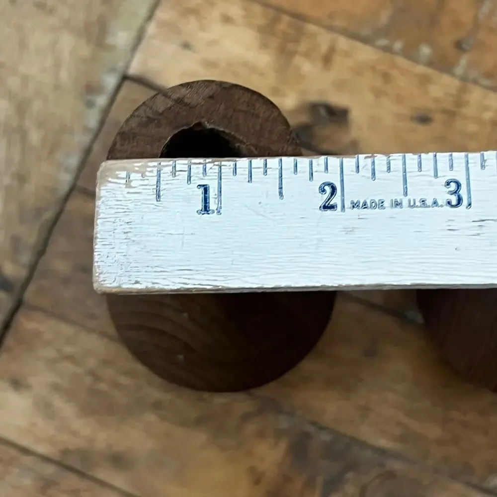 Hand Turned Wood Candlestick Holders Tapered 6.5